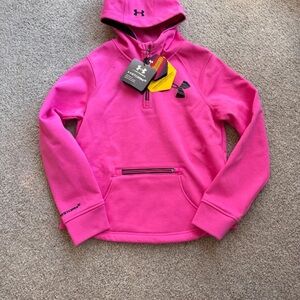Under Armour STORM2 Infrared Cold Gear Pink Zip Neck Jacket SZ. YLG  NEW~TAG